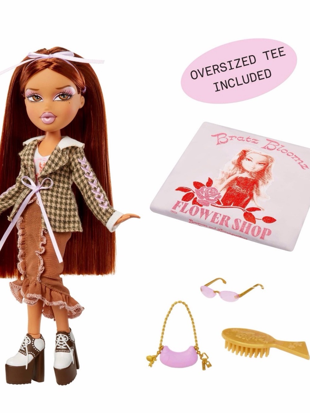 NIB Bratz Stylin Collection Yasmin Bratz Doll with  Unisex XL DIY T-Shirt #030